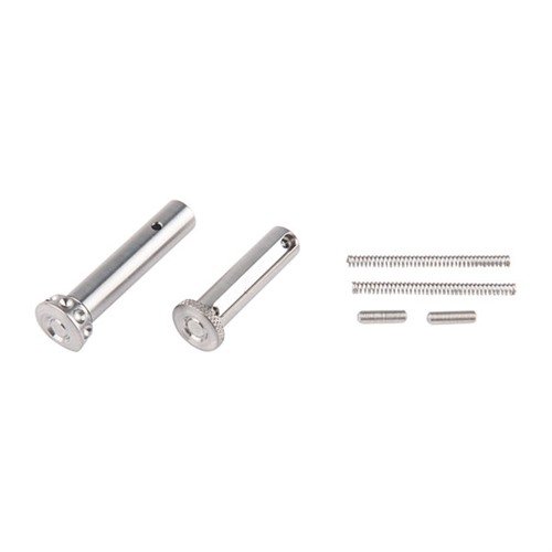 Förbättrade pins i titan gör AR-15 montering och demontering snabb och enkel, 50% lättare än stål med texturerade huvuden för bättre grepp.
