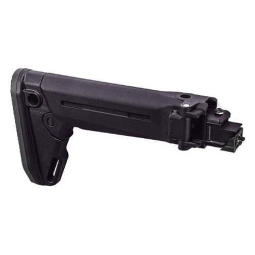 Magpul Zhukov-S Stock är en vikbar och justerbar kolv för AK med QD sling mounts, modulära cheek risers och en stötdämpande gummibakdel för bättre grepp.