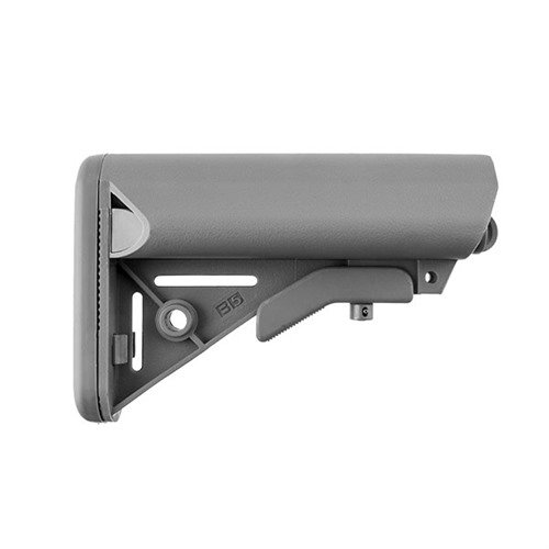 AR-15 Enhanced SOPMOD Stock erbjuder förbättrad cheekweld, vattentålig förvaring för batterier och säkerhet med anti-glid gummipanel för komfort och stabilitet.