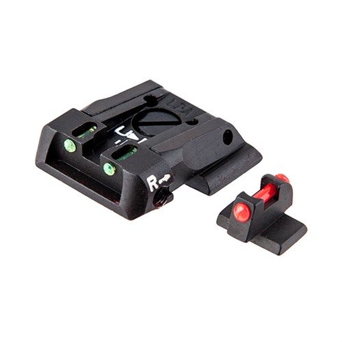 Fiber optic justerbara sikten i solid stål för Smith & Wesson M&P, med tapered dovetail för stark låsning i befintlig spår.