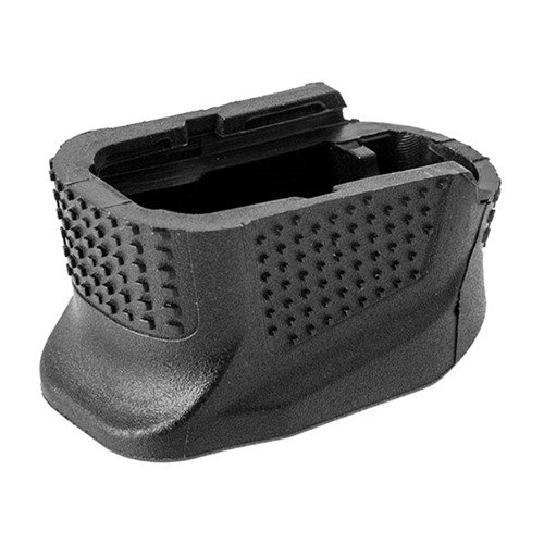 Enhanced Magazine Plate för Glock® 42 ökar kapaciteten med +2, förbättrar kontrollen och underlättar snabba magasinbyten för bättre precision.