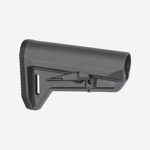AR-15 MOE SL-K är en kompakt och lätt kolv med en smal profil, gummirekydd och ambidextrous latch för enkel justering och stabilitet.