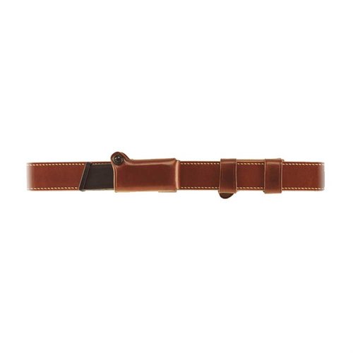 GALCO HORIZONTAL MAGAZINE CARRIER erbjuder en säker och stabil bärlösning för en extra magasin i horisontell position, justerbar för bälten upp till 1 1/2".