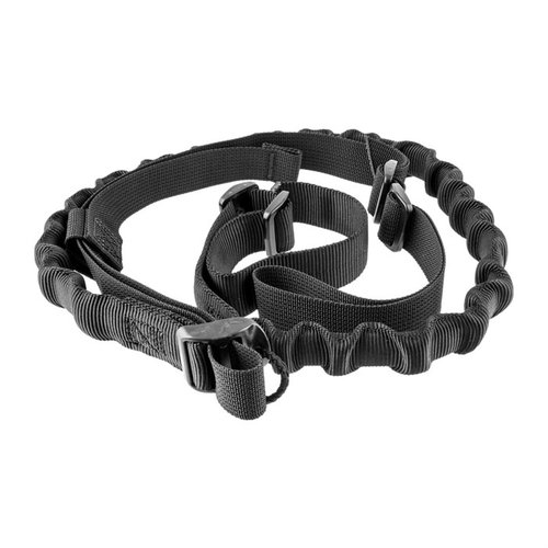 V-TAC Bungee Sling är en lättviktig och justerbar sling som håller vapnet nära kroppen och möjliggör snabb övergång till pistol i taktiska situationer.