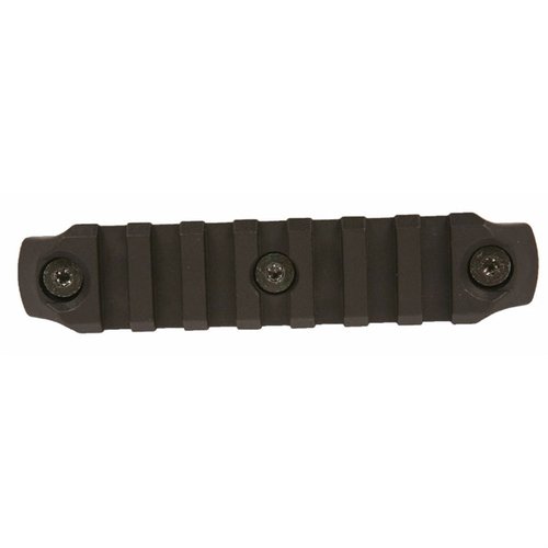 KEYMOD Picatinny railsektioner i svart, tillverkade av lätt och slitstark polymer, med rostfria monteringsdetaljer och snag resistant design, passar alla KeyMod ytor.