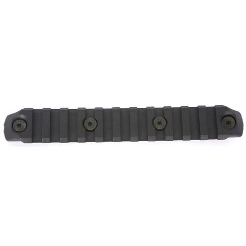 KEYMOD Picatinny railsektioner i svart, tillverkade av lätt och hållbar polymer med rostfria skruvar, passar alla KeyMod-ytor och finns i tre längder.