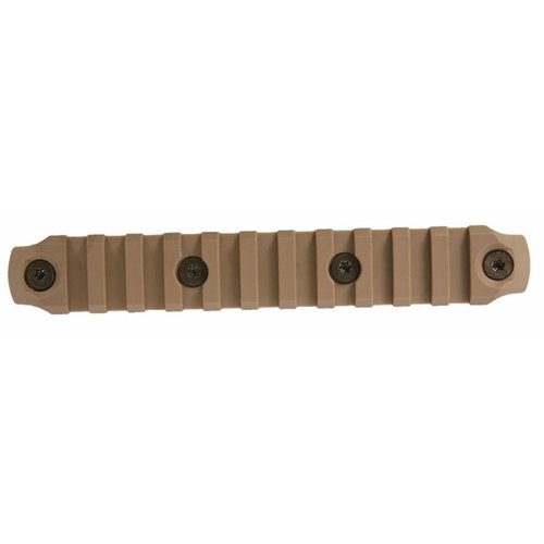 KEYMOD Picatinny railsektioner i Flat Dark Earth är lätta, hållbara och korrosionsbeständiga, med flera längder och en snag resistant design för enkel montering.