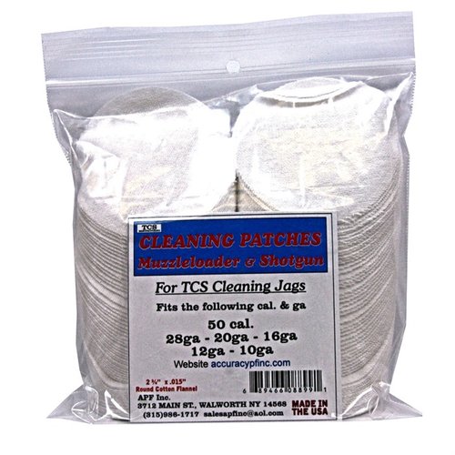 TCS Cleaning Patches är tillverkade av 100% bomullsfleece, perfekt anpassade för olika kalibrar, vilket ger bästa passform och funktion för dina vapen.