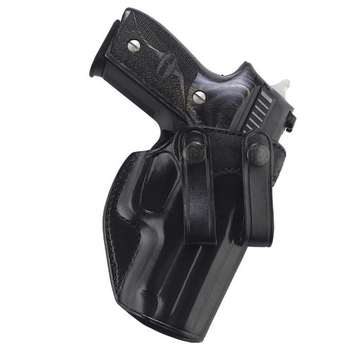 Lätt och bekväm, snap-on design för enkel fästning och avtagning, förstärkt läder för formstabilitet, och full combat grip för snabb dragning.