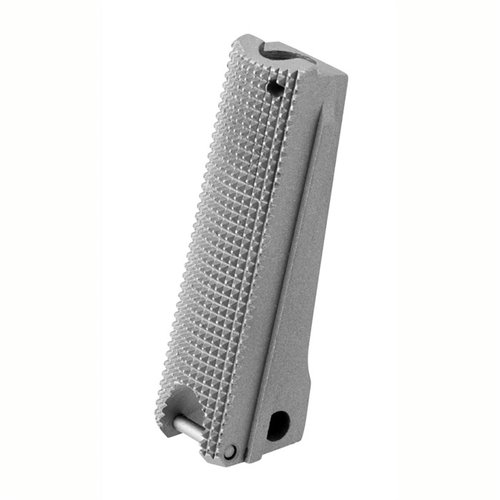 Fusion Pro-Series Mainspring Housing i rostfritt stål, CNC-maskinerad med checkered baksida och lanyard loop, passar de flesta 1911 full size pistoler.