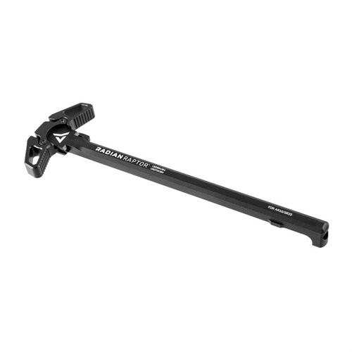 Raptor™ ambidextrous charging handle från Radian Weapons erbjuder snabb och smidig laddning från båda sidor, tillverkad av 7075 aluminium med milspec anodisering.