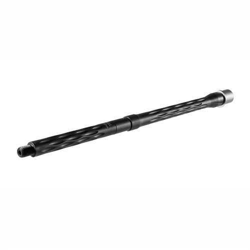 Faxon Firearms AR-15 Flame-Fluted Match Barrels erbjuder en unik flutad design för bättre kylning och stil, tillverkad i 416R rostfritt stål med QPQ Black Nitride finish.