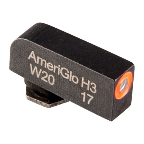 AmeriGlo Glock® ProGlo Illuminated Round Front Night Sight ger 24-timmars synlighet med tritiumlampa, batterifri och hållbar i nästan 20 år.