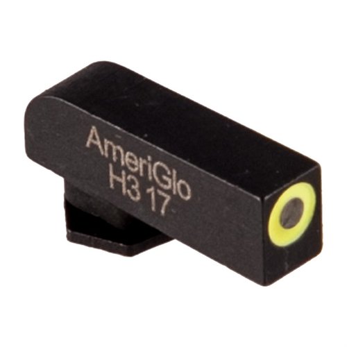 AMERIGLO TRITIUM LIME LUMI rund outline front sights för Glock® erbjuder en lysande grön tritiumlinje för snabbare sikte och hög precision i svagt ljus.
