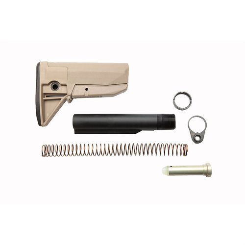 BCM GUNFIGHTER Stock-kit erbjuder högkvalitativ konstruktion med impact resistant polymers, inkluderar Mod 0 Stock, Mil-Spec receiver extension och QD swivel mount.