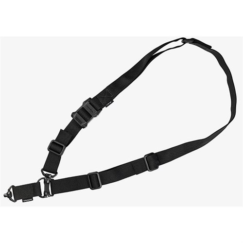 Magpul MS4 QDM Sling erbjuder snabb omkonfigurering mellan ett- och tvåpunktsoperation, med korrosionsresistenta QDM swivels och enkel justering.