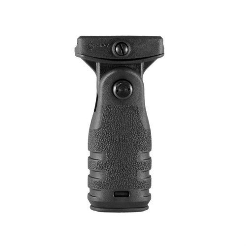 Förbättra kontrollen över ditt gevär med Mission First Tactical AR-15 React Folding Vertical Grip. Fällbar design, vattentät förvaring och passar Picatinny rail.