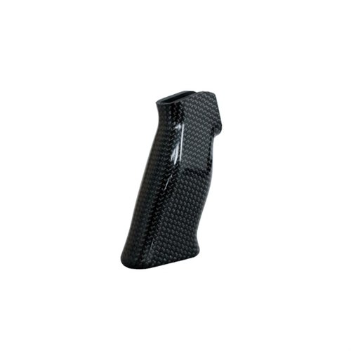AR-15 Carbon Black Pistol Grip är lätt, ergonomisk och passar en rad handstorlekar, vilket ger bättre kontroll och komfort vid skytte.
