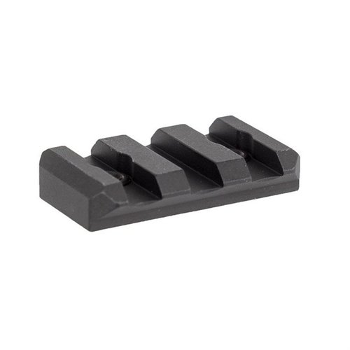 Arisaka Low Profile Picatinny Rail minskar höjden på KeyMod-adaptrar, är 0.277" hög och erbjuder 5 Picatinny-fästen för en smidig och kompakt lösning.