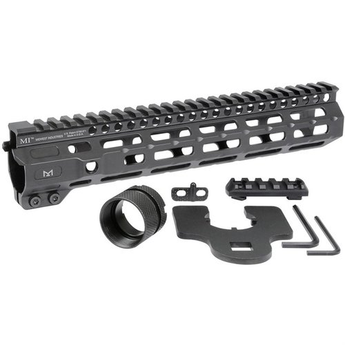 Midwest Industries Combat M-LOK handguard för AR-15 är tillverkad i aluminium, erbjuder M-LOK-fästen, Picatinny rail och snabbkoppling för sling, helt fri-float.