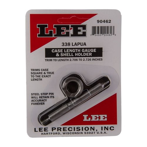 CASE LENGTH GAUGES från LEE PRECISION erbjuder en exakt och enkel metod för att trimma till rätt längd och kvadrera hylsans mun, perfekt för 338 Lapua.