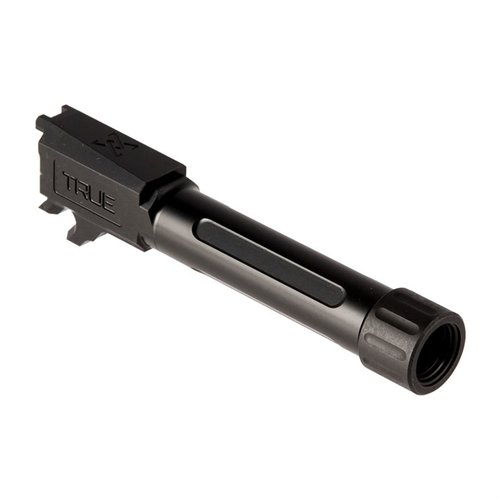 Få överlägsen precision och hållbarhet med True Precision SIG P365 threaded barrel, drop-in installation, ½"-28 tpi, och högkvalitativt 416R rostfritt stål.