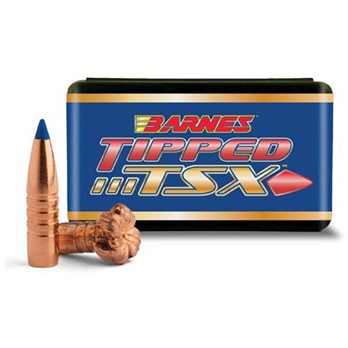BARNES TIPPED TRIPLE-SHOCK X 22 kaliber erbjuder snabb expansion, nästan 100% viktbevarande och dödlig precision för överlägsen terminalprestanda.