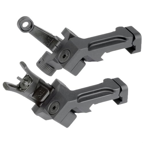 AR-15 Combat Rifle Offset Sight Set erbjuder låg profil, dual locking detent springs, A2 front sight post och justeringar för både lång- och kortdistans.