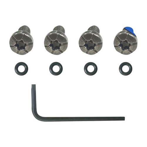 Titanium grip screws för SW22® Victory™, Ruger® MKIV 22/45 och MKIII 22/45, hållbara, korrosionsbeständiga och med anpassad gravyr för unik stil.