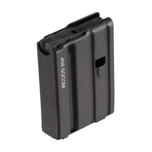 .458 SOCOM magasin från D&H Industries, tillverkade i aluminium med svart finish. Finns i 10-runds eller 4-runds alternativ för AR-15.