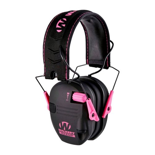 Walkers Razor Slim Electronic Muffs erbjuder 23 dB ljudreduktion, kompakt design, ihopvikbar för enkel förvaring och hög komfort för skytte.