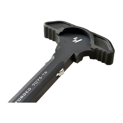 Strike Latchless Charging Handle erbjuder hållbar 7075 konstruktion, effektiv gasventilering och en bekväm användargränssnitt utan rörliga delar för ökad tillförlitlighet.