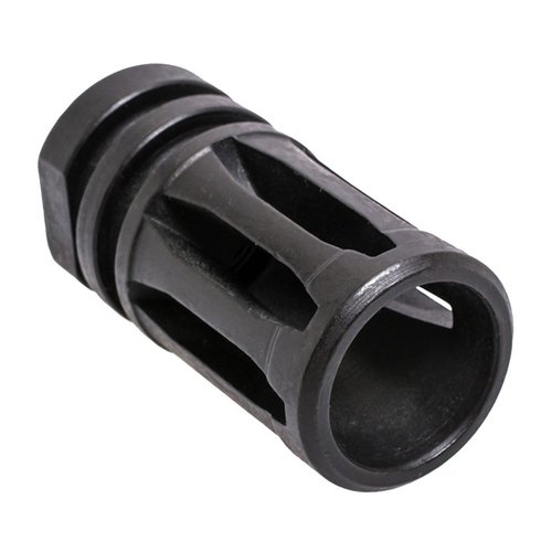 CMMG:s A2 Compensator är en portad broms i stål med svart finish, perfekt för att slutföra din mil-spec AR-15 med 1/2-28 TPI gänga.