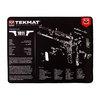 TekMat Ultra 20 Pistol Cleaning Mat är vattentålig, reptålig och har tydliga scheman för enkel demontering och montering av din pistol.