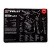 TekMat Ultra 20 Pistol Cleaning Mat är vattentät, reptålig och har detaljerade scheman för enkel demontering och montering av din Beretta 92.