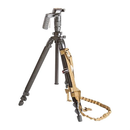 Armageddon Gear Tripod Sling ger en bekväm transport av ditt stativ, med snabb åtkomst och säker hållning för händerna fria till andra uppgifter.