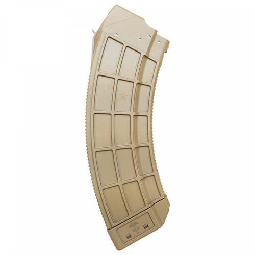 US PALM AK 30-runders magasin med en enstycksdesign i hållbar polymer, lågfriktionsföljeslagare och rostfri latch cage för pålitlig laddning och grepp.