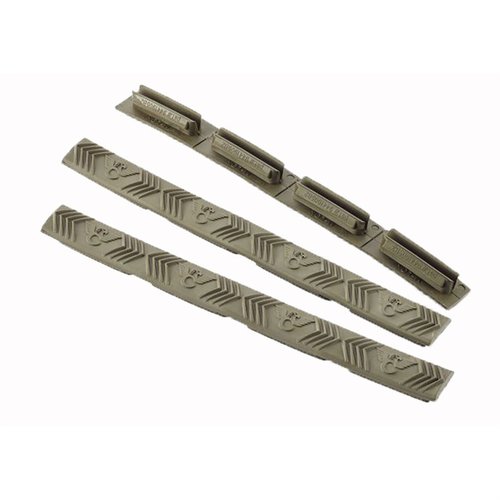 M-LOK railcovers ger extra grepp, är kemikalie- och värmeresistenta, har en låg profil och kommer i praktisk 3-pack i OD Green.