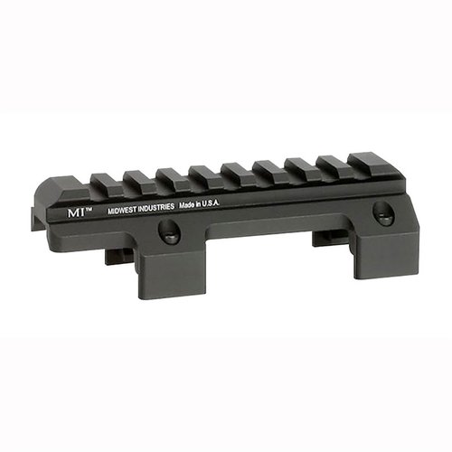 Midwest Industries HK MP5 Top Picatinny Rail Mount är lätt att installera, tillverkad av 6061 aluminium och möjliggör montering av tillbehör utan att ta bort handskyddet.