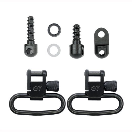RUGER 10/22 1.25" Swivel Set erbjuder en perfekt passform för 10/22, .44 mag och No. 3 karbiner, med låsande swivels för säkerhet och stabilitet.