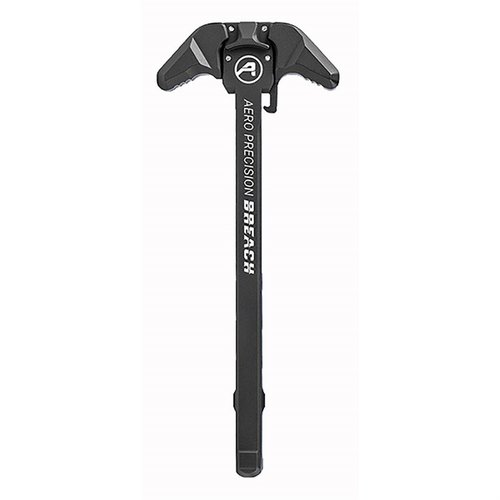Aero Precisions Breach Ambidextrous Charging Handle har stora spakar för enkel aktivering, tillverkad av 7075 aluminium med hård anodisering för hållbarhet.