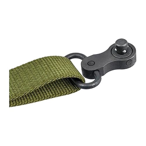 Tech Ten Tactical Swinger™ Sling Mount erbjuder 220 graders rotation för smidig övergång mellan axlar, tillverkad av kallvalsat stål med svart oxidbeläggning.