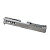 AXIOM-slide för Glock 43/43X, tillverkad i USA, med RMSc-optikskärning, anodiserad täckplåt, och aggressiv design i Stealth Grey.