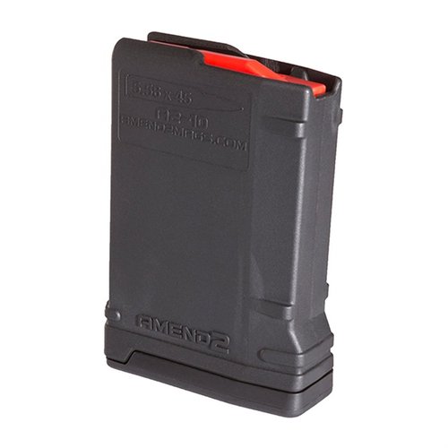 Amend2® 10-runds magasin är tillverkat av slitstark polymer, har anti-tilt follower, och är perfekt för jakt och skytte, tillgänglig i flera färger.