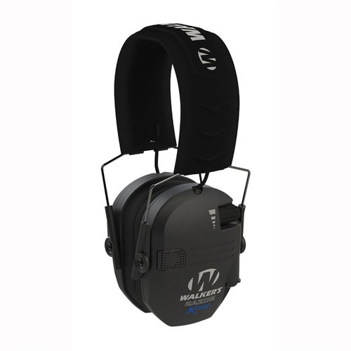 Walker's X-TRM Razor Digital Earmuffs erbjuder ljudförstärkning, hörselskydd och komfort med låg profil, Cool Mesh huvudband och Comfort Gel öronkuddar.