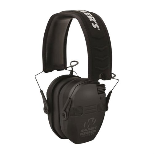 Skydda dina öron med Walkers Razor Slim Electronic Quad Ear Muffs med Bluetooth, som erbjuder ljuddämpning och möjlighet att lyssna på musik samtidigt.