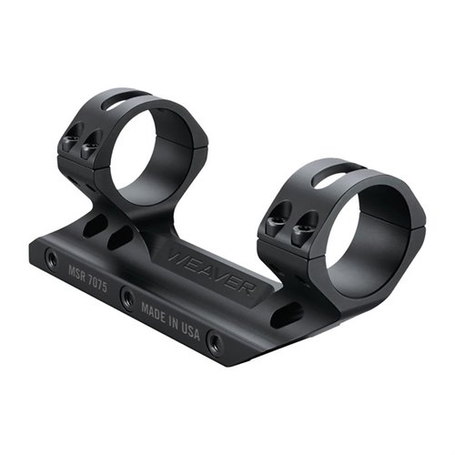 Weaver Premium MSR Optics Mount är tillverkad i lätt 7075-T6 aluminium, har 3600 lbs klämkraft och perfekt höjd för MSR-vapen, bara 6 oz.