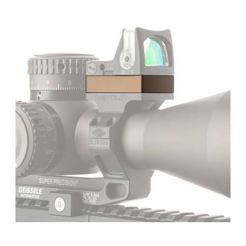 Reptilia ROF Riser flyttar din red dot sight 2.5mm eller 10mm bort från centrumlinjen, vilket ger extra utrymme för höga turrets och större scopes.