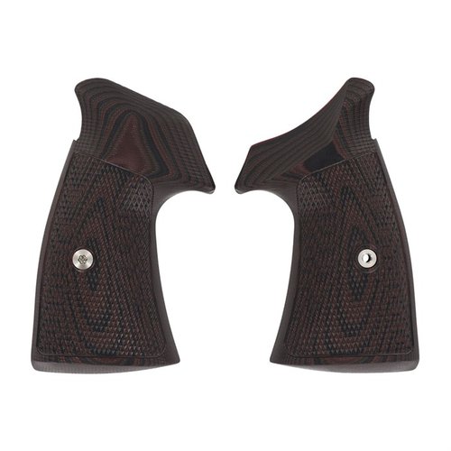 S&W N-FRAME TAC DIAMOND GRIPS erbjuder ett aggressivt grepp med skarpa diamantmönster i G10, perfekt för bärande, taktik och tävling.