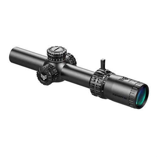 Swampfox Arrowhead 1-6X24MM SFP erbjuder låsbara turrets, en ljus siktbild, bredare synfält och belysta retiklar, perfekt för självförsvar och duty-användning.